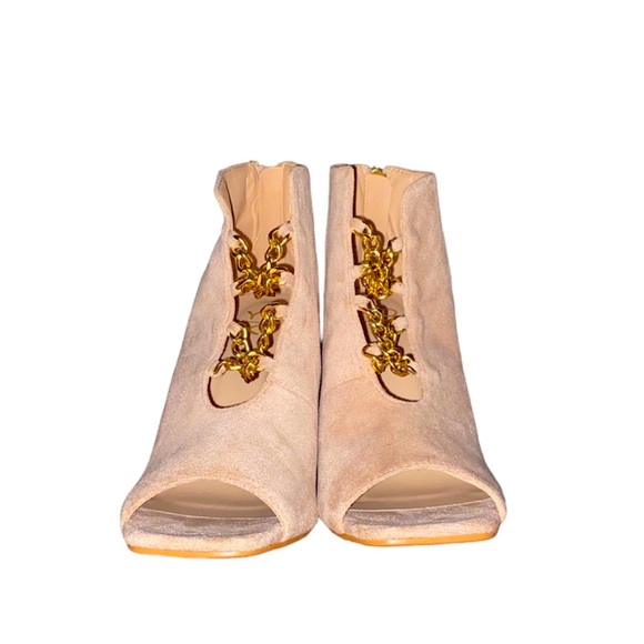 YOKI Jacklyn-49 Open-toe high heeled shoes with crisscrossed chain details - Picture 9 of 12